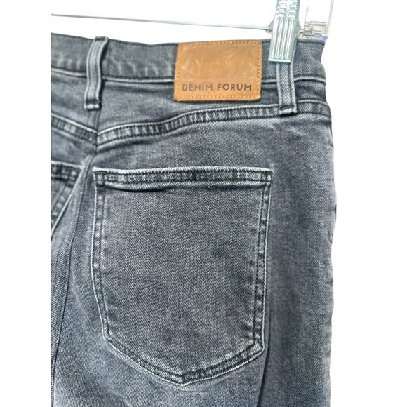 Denim Forum Arlo Straight Jean Size 27 Black High Rise Organic Cotton Button Fly - Picture 12 of 13